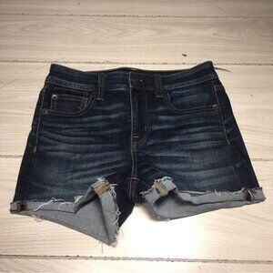 Women's American Eagle Super Stretch Denim Cuffed Jean Shorts Size 4